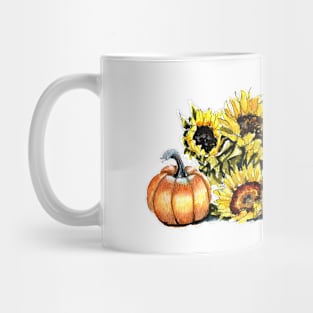 Pumpkin and sunflowers Mug